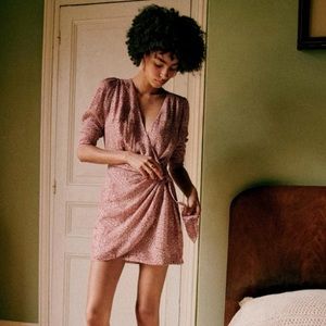 Sezane Noemia Dress in Red Mosaic